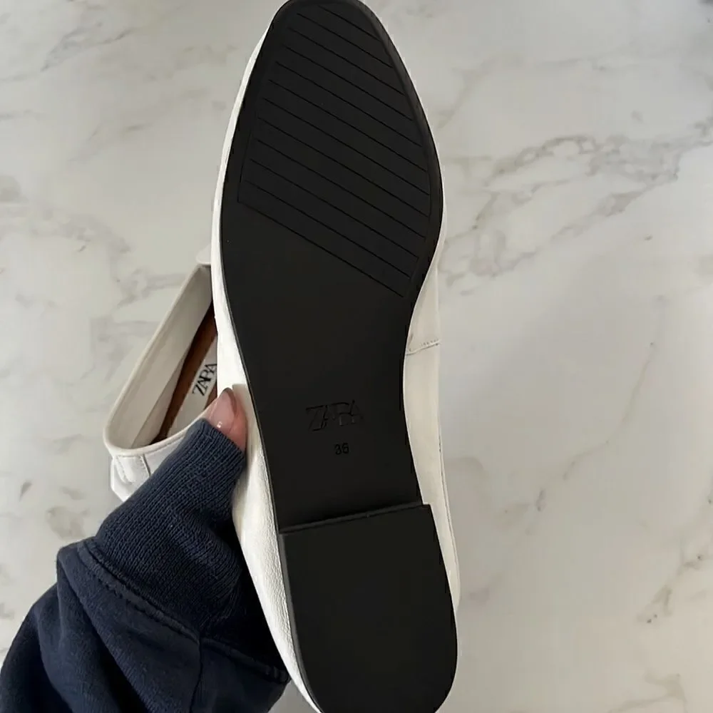 Zara white loafers NWOT